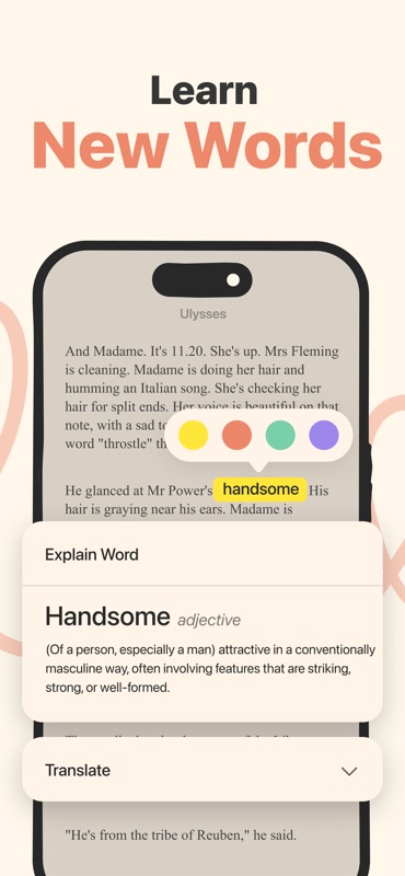 Magibook word explanation and translation panel