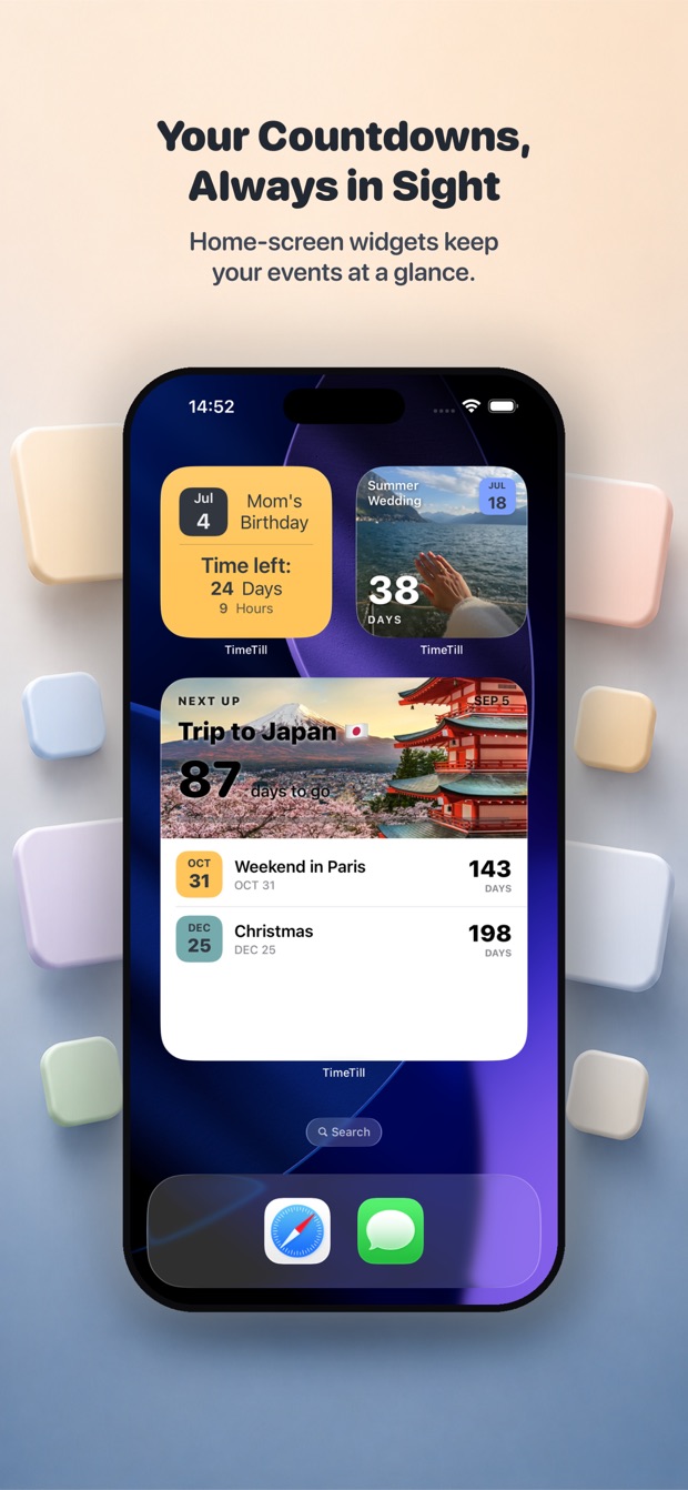 TimeTill widgets on the iOS Home Screen